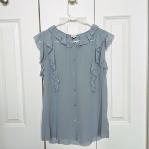 Aritzia Babaton 100% Silk Ruffle Blouse